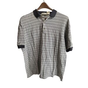 Boca Classics Mens Geometric Print Short Sleeve Polo‎ Shirt XL Gray Black
